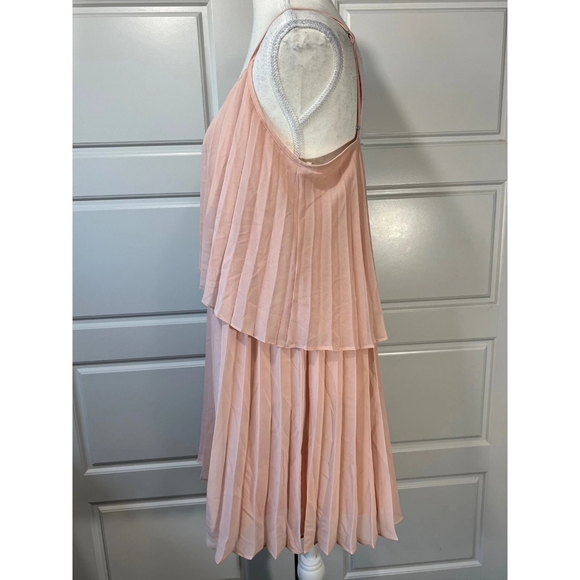 Pleated Blush Pink Spaghetti Strap Dress - Picture 4 of 4